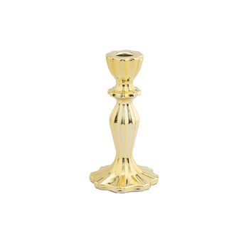 Candelabro In Vetro 8 X 15.3 cm Oro