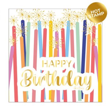 16 Tovaglioli Happy Birthday Candles 33 X 33 Cm