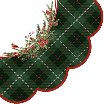 16 Tovaglioli Green Tartan Smerlo Cuore 33 X 33 cm