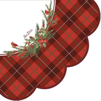 16 Tovaglioli Red Tartan Smerlo Cuore 33 X 33 Cm