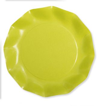 8 Piatti grandi compostabili verde lime 27 cm