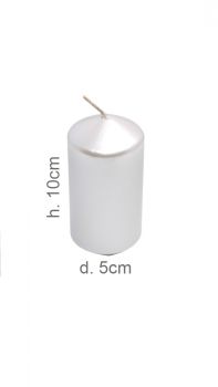 Candela Pillar Bianco Perla 5 X 10 Cm