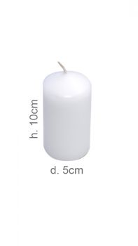 Candela Pillar Bianco 5 X 10 Cm