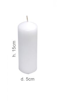 Candela Pillar Bianco 5 X 15 Cm