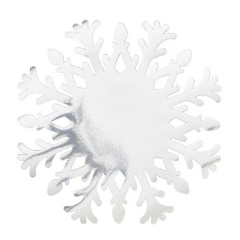 4 Sottopiatti Fiocco Neve Argento Metal 35 Cm