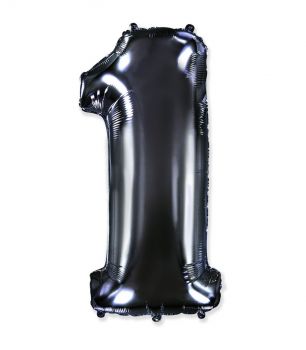 Pallone Mylar N 1 Nero 40 Pollici 101 Cm