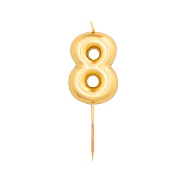 Candelina metal oro con pick  N° 8  cm 8