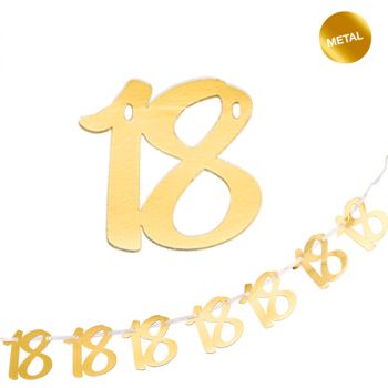 Festone 18 Anni oro metal 360 cm