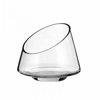 Vaso Piramide Con Taglio Obliquo In Vetro 15 x 14 Cm