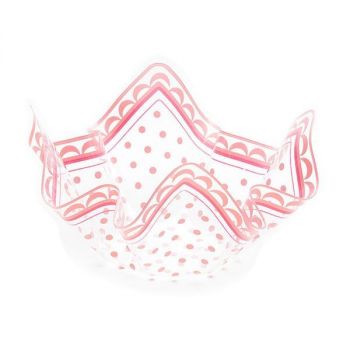 Contenitore pet pois rosa 26 x 15.5 cm