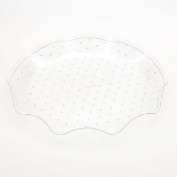 Contenitore pet pois bianco 32 x 32 x 4.5 cm