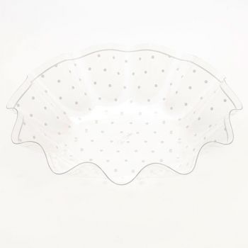 Contenitore pet pois bianco 28 x 28 x 7.20 cm