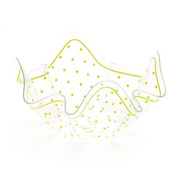 Contenitore pet pois verde lime 22 x 22 x 12 cm