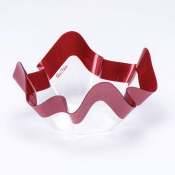 Contenitore pet decoro rosso perlato 13 x 7 cm