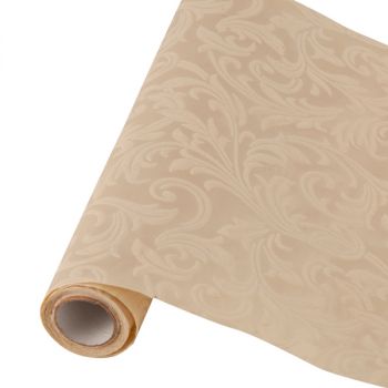 Table runner tessuto damascato floccato cm 28 x 30 avorio