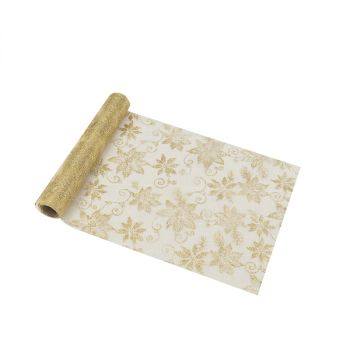 Runner Organza Stampa Oro Glitter Cm 30 X 3 Mt