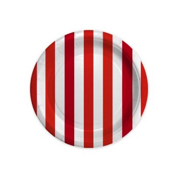 8 Piatti stripes rosso 18 cm