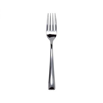 Forchette metallizzate silver  15 cm in plastica 50 pz