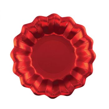 8 Piatti Rosso Satinato 24 cm fondi