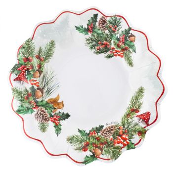 8 Piatti di Natale Bois de Noel 24 cm fondi