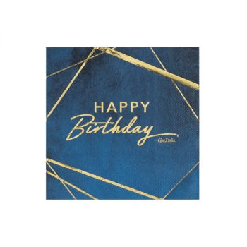 16 Tovaglioli Happy birthday blu 33 x 33 cm