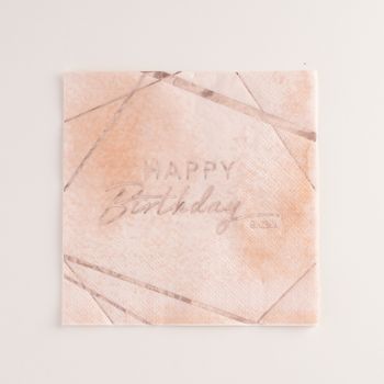 16 Tovaglioli Happy birthday rosa 33 x 33 cm