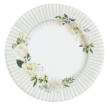 8 Piatti grandi floral white 27 cm