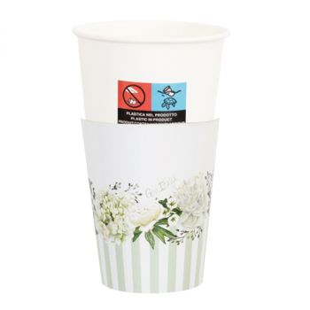 8 Bicchieri eco floral white 250 cc