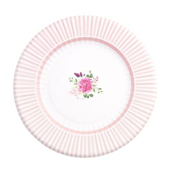 6 Maxy piatti floral pink 33 cm
