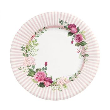 8 Piatti grandi floral pink 27 cm