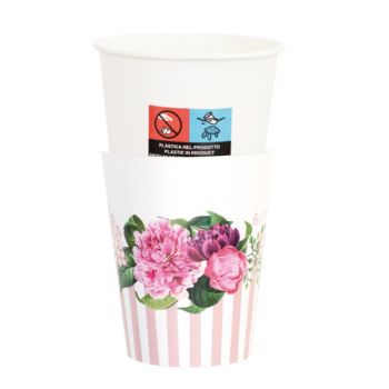8 Bicchieri eco floral pink 250 cc