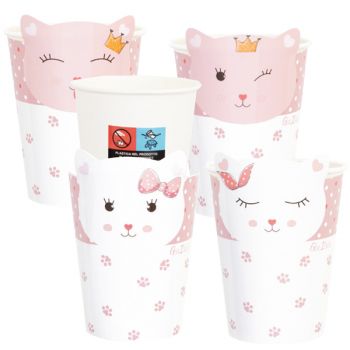 8 Bicchieri eco lady kitty assortiti 250 cc