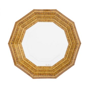 8 Piatti Decoro Rattan 23 X 24 Cm