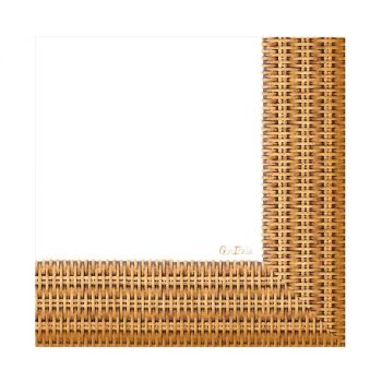 16 Tovaglioli Decoro Rattan 3 Veli 33 X 33 Cm