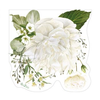 16 Tovaglioli sagomati floral white 33 x 33 cm