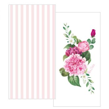 16 Tovaglioli twin floral pink 33 x 33 cm