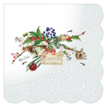 16 Tovaglioli Christmas Frozen Smerlo 33 X 33 Cm