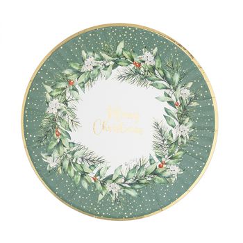 8 Piatti Round Christmas  Garland 27 Cm