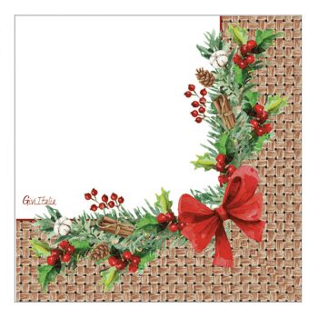 16 Tovaglioli Christmas Rattan 33 X 33 Cm