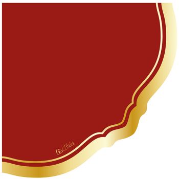 16 Tovaglioli Liberty Rosso Bordo Oro 33 X 33 Cm