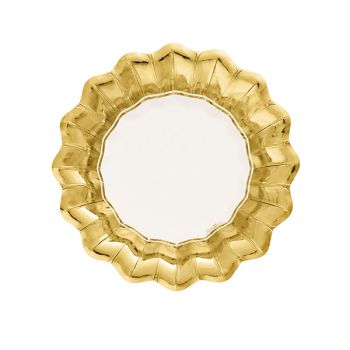 8 Fondine New Shape Bianco Bordo Oro 24 Cm