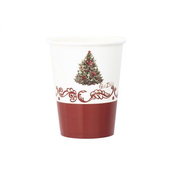 8 Bicchieri Christmas Pottery 250 Cc