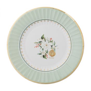 8 Piatti Neige De Noel 27 Cm