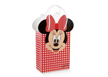 Shopper box con cordini Minnie's Party Rosso