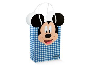 Shopper box con cordini Mickey Party Blu