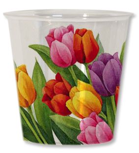 8 Bicchieri kristal tulipani colorati 300 cc