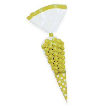 Sacchetti Cono a Pois Giallo 10 pz 