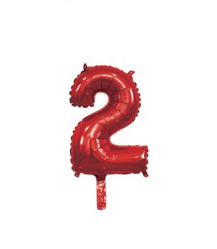 Pallone Mylar N 2 Rosso con valvola 14 Pollici 35 Cm