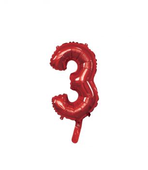 Pallone Mylar N 3 Rosso con valvola 14 Pollici 35 Cm
