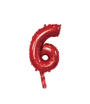 Pallone Mylar N 6 Rosso con valvola 14 Pollici 35 Cm